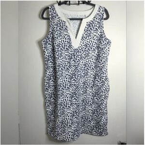 Tommy Bahama Island Zone Aubrey Blue and White Dress - Size XL